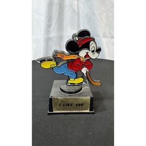 VTG MICKEY MOUSE HAND PAINTED TROPHY AVIVA WALT DISNEY PRODUCTIONS I LIKE YOU